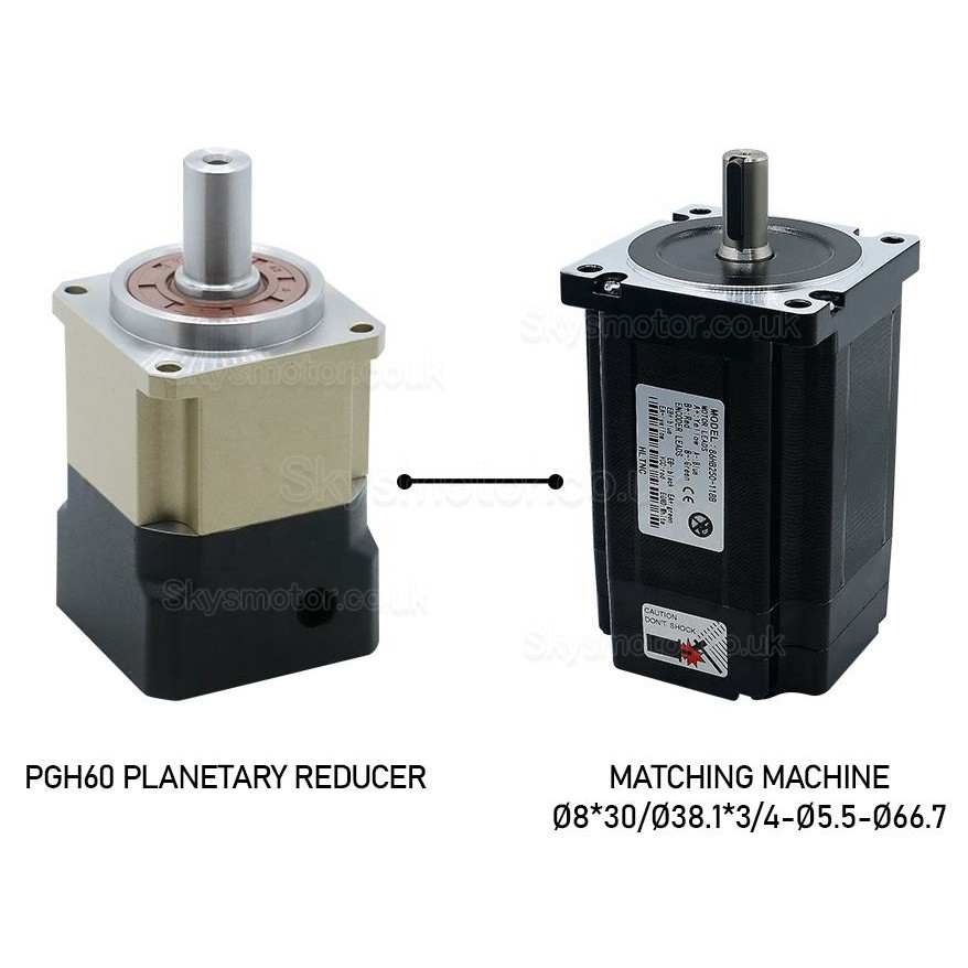 PGH60 Series Helical Planetary Gearbox Max.Ratio 10:1 PGH60-L1SW-Stepper Backlash 6 Arc-min for Nema 23,24 Stepper Motor